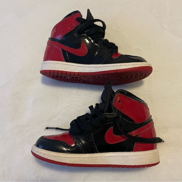 Nike Shoes Nike Air Jordan Toddler Patent Red And Black Poshmark